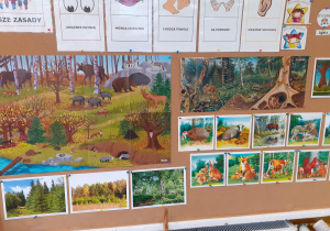 Dekoracja tematyczna dotycząca tematu lasu